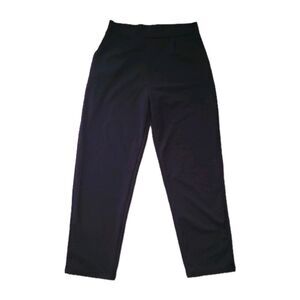 Shein Pull On Pants Womens L Black Tapered Leg Ankle Career Busimess Dress Pants